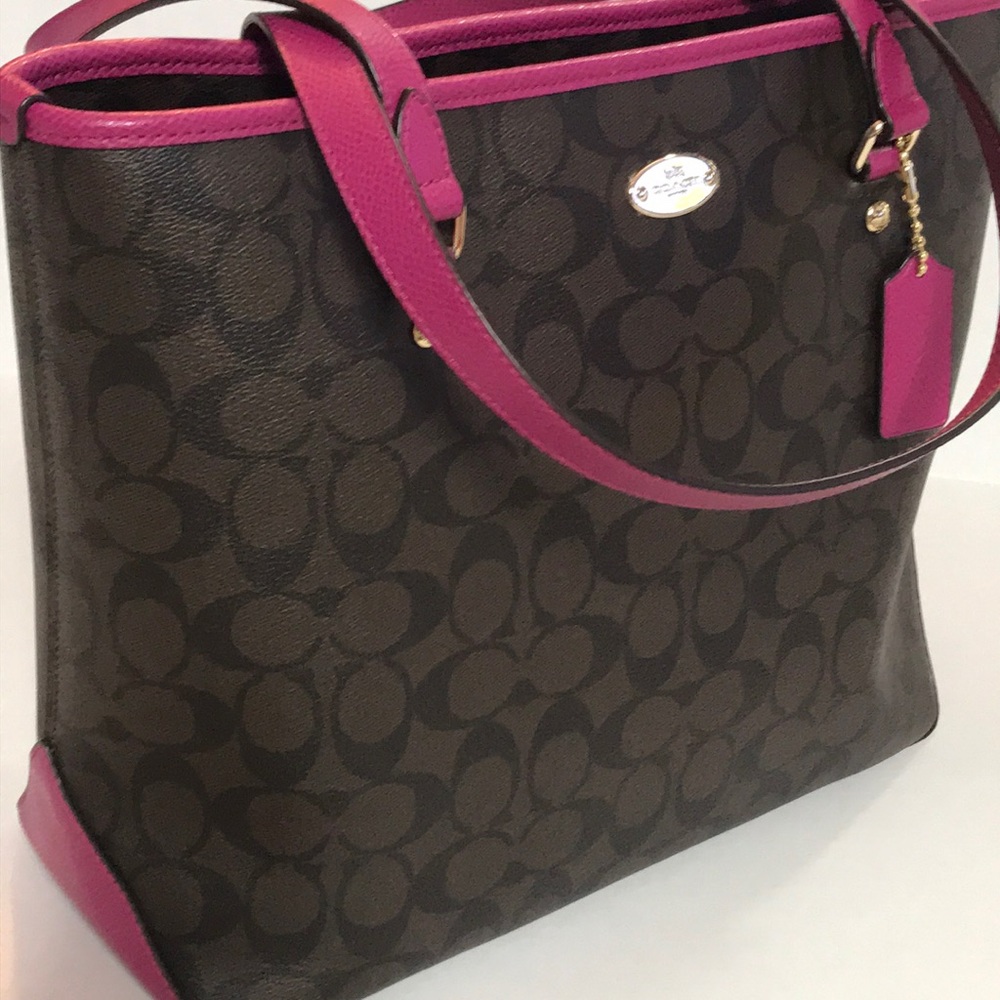 Coach Brown and Pink Shoulder Bag